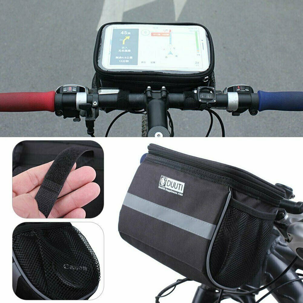 Bicycle Handlebar Bag Cycling Bike Front Tube Pannier Basket Storage Pouch Box