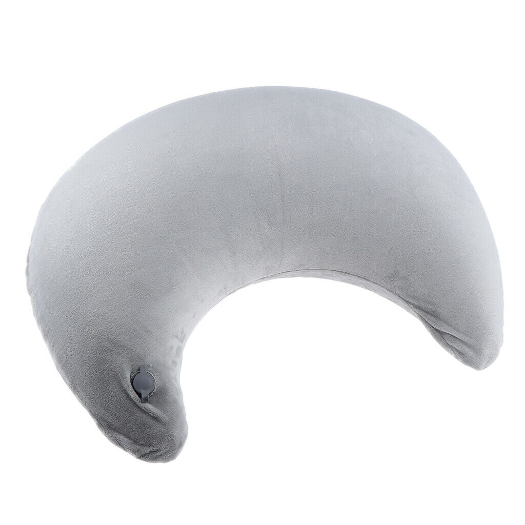 Portable Compact&Lightweight Comfortable Inflatable U Shaped Air Pillow Gray