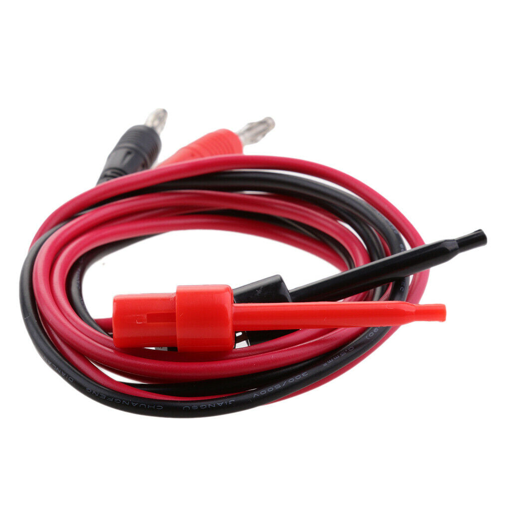 1 Set Test Hook Clip To 4mm Banana Plug For Multimeter 1M/3.3FT