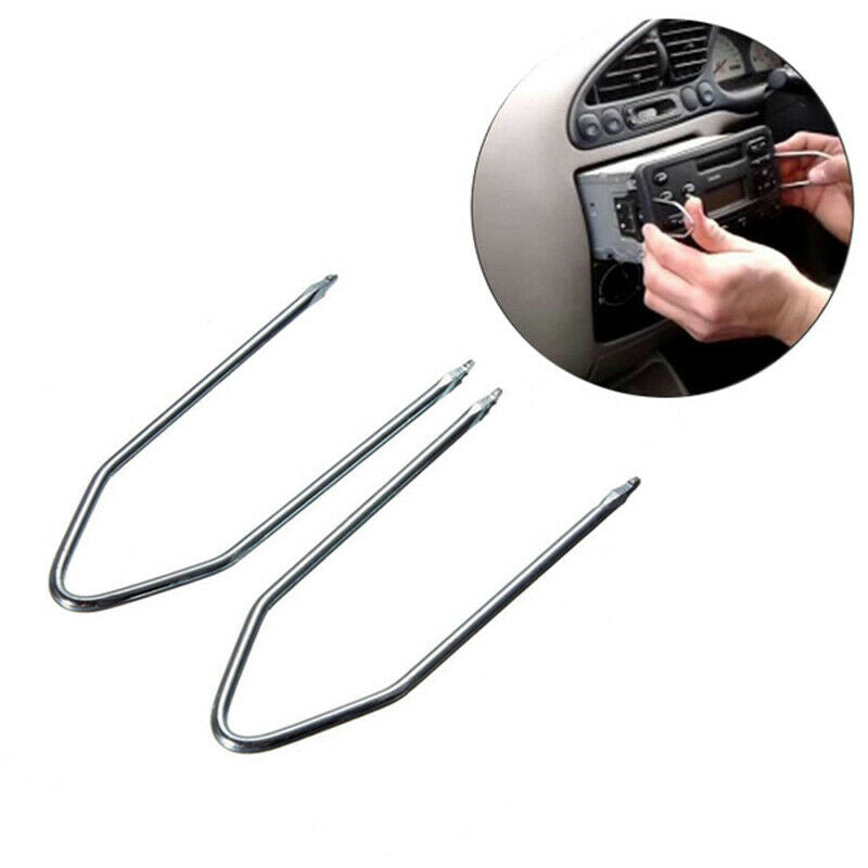 2X Auto Car Interior Radio Stereo Release Removal Pull Tool Key Fit For P.l8