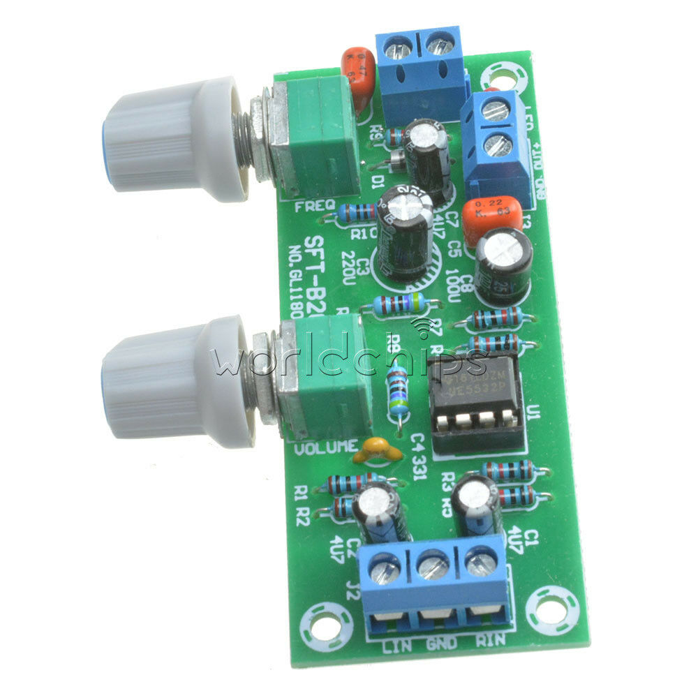 DC 12V-24V Low-pass Filter NE5532 Subwoofer Process Pre-Amplifier Preamp Board