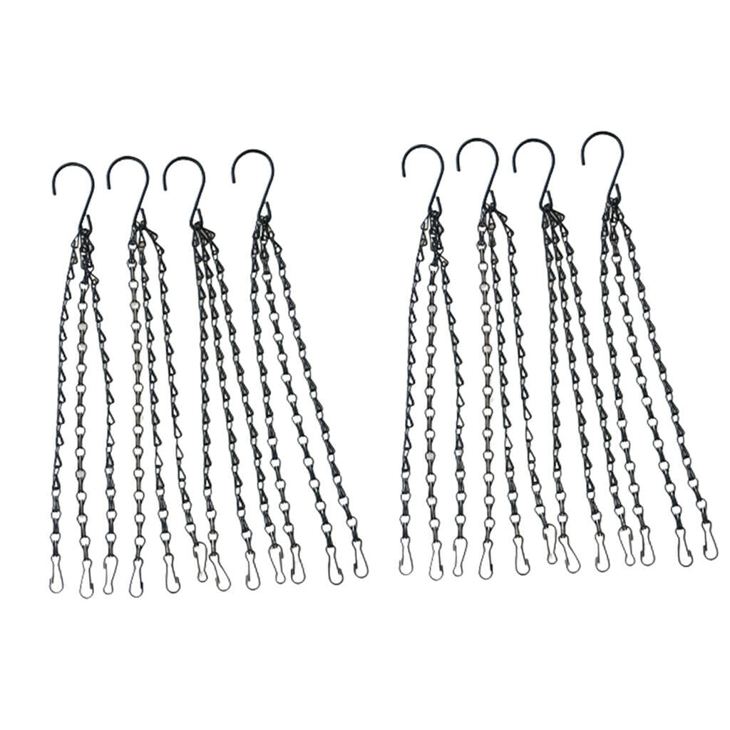 8x Durable Flowerpot Chain Hooks Bird Houses Hanging Hook Garden Fence Decor