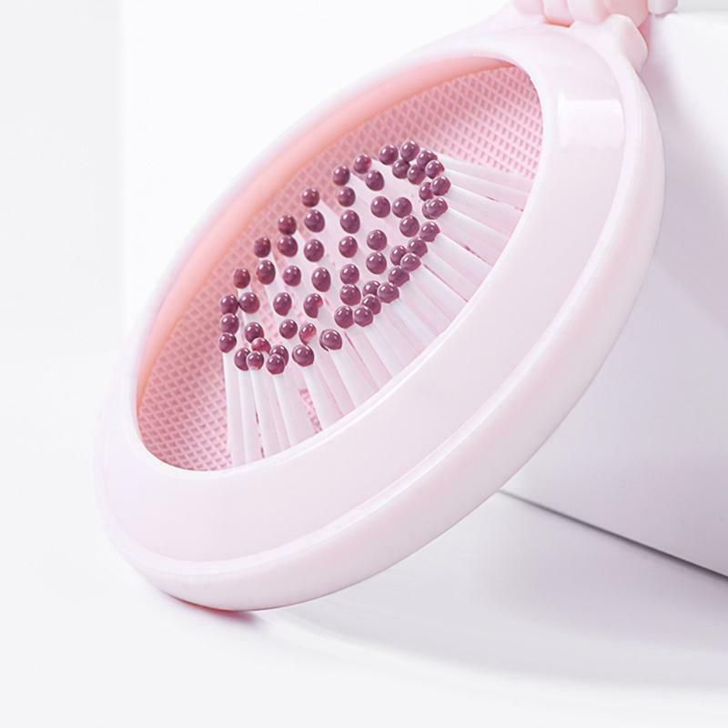 Portable Round Mirror Hair Comb Folding Massage Hair Brush Mini Airbag Combs