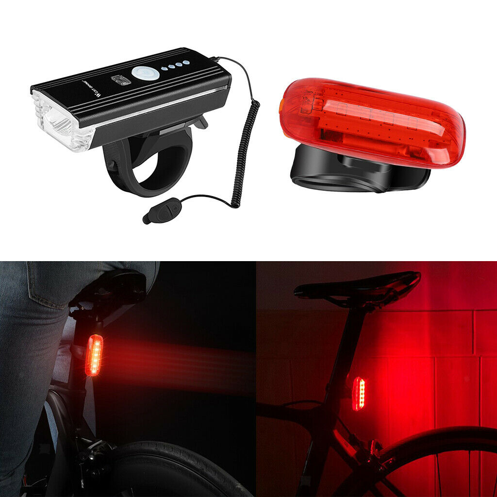 High Sensitive Sensor LED Rechargeable Bicycles Headlight Bike Front Brake Light