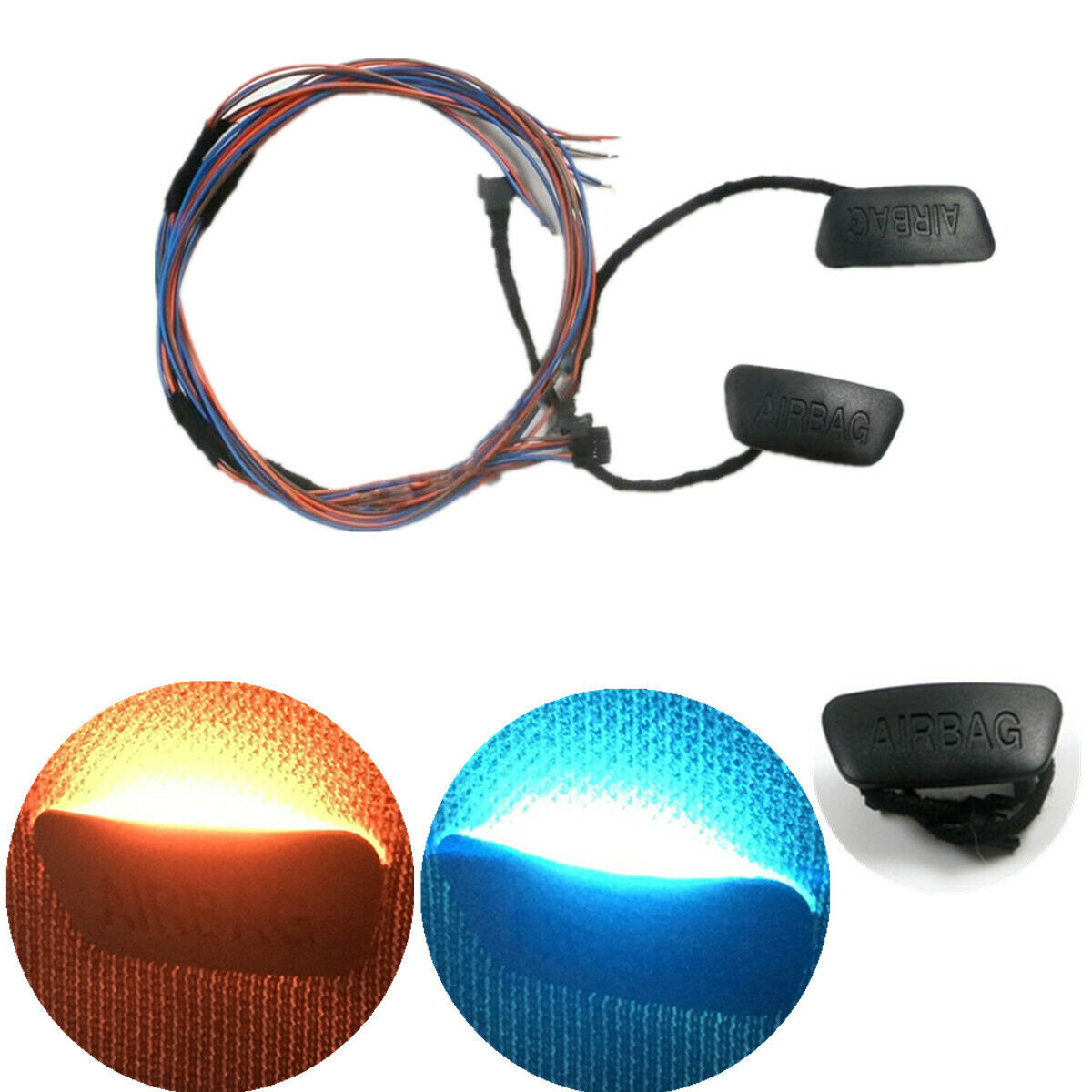 2 Pcs Car LED B-pillar Side Light Switchable Ice blue+orange for BMW F30 F35