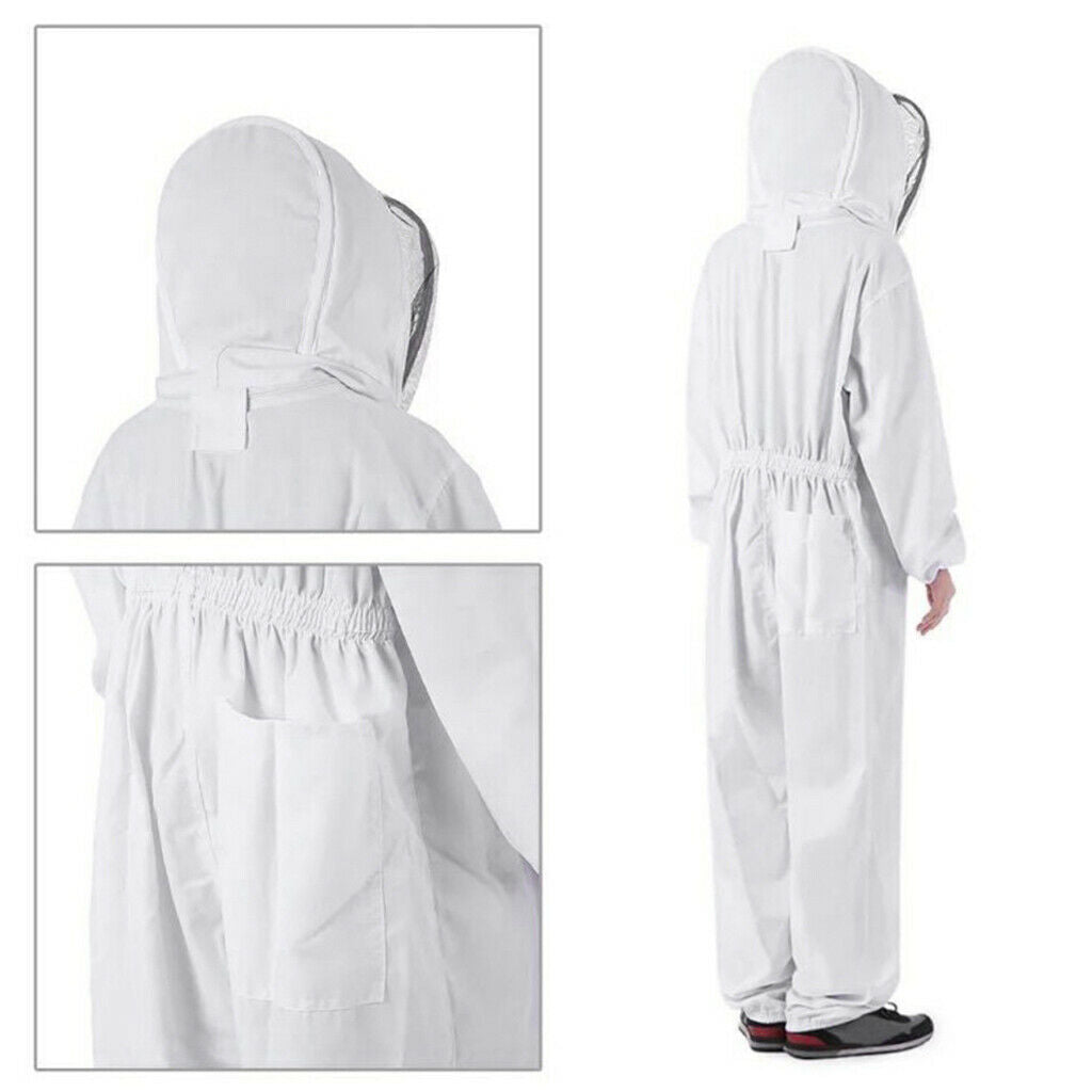 Beekeeper Protection Suit Equipment Suit Coat Safe Veil Hat L Size White New