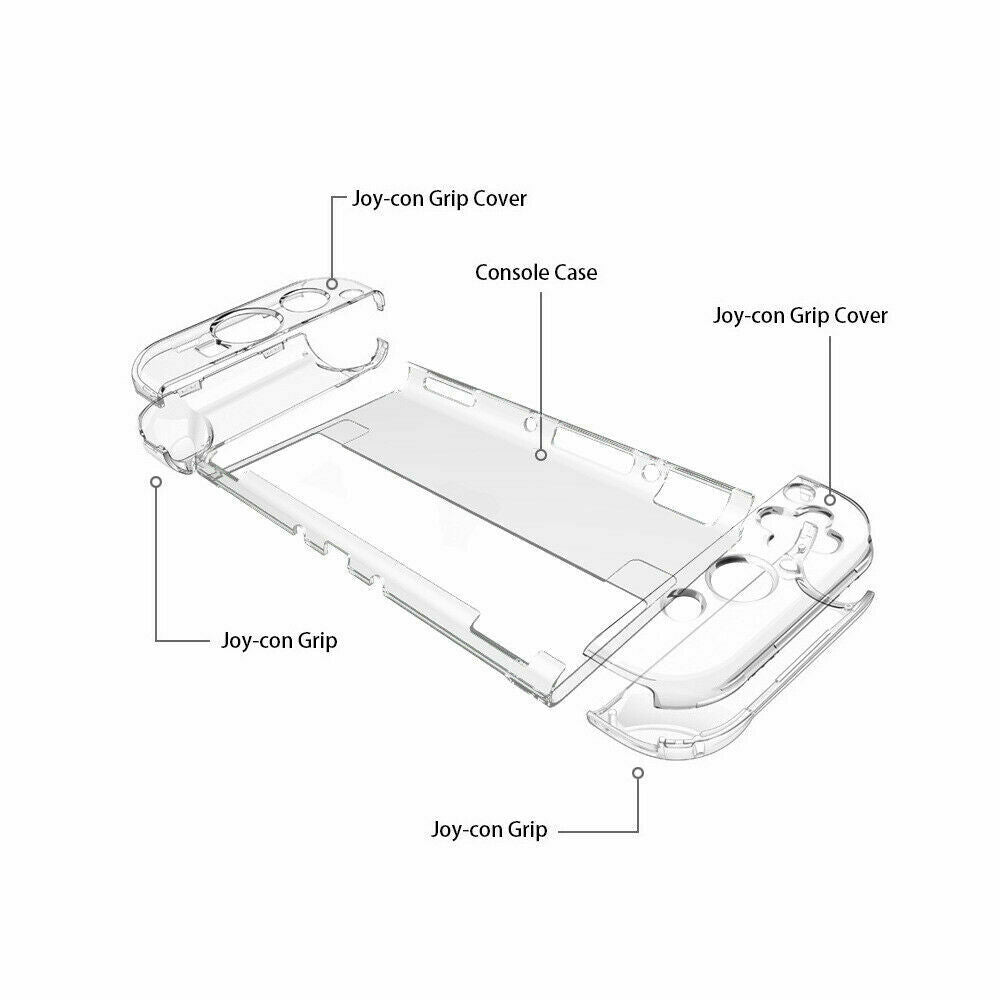 Transparent PC Hard Case Protective Cover Crystal Shell for Nintendo Switch OLED