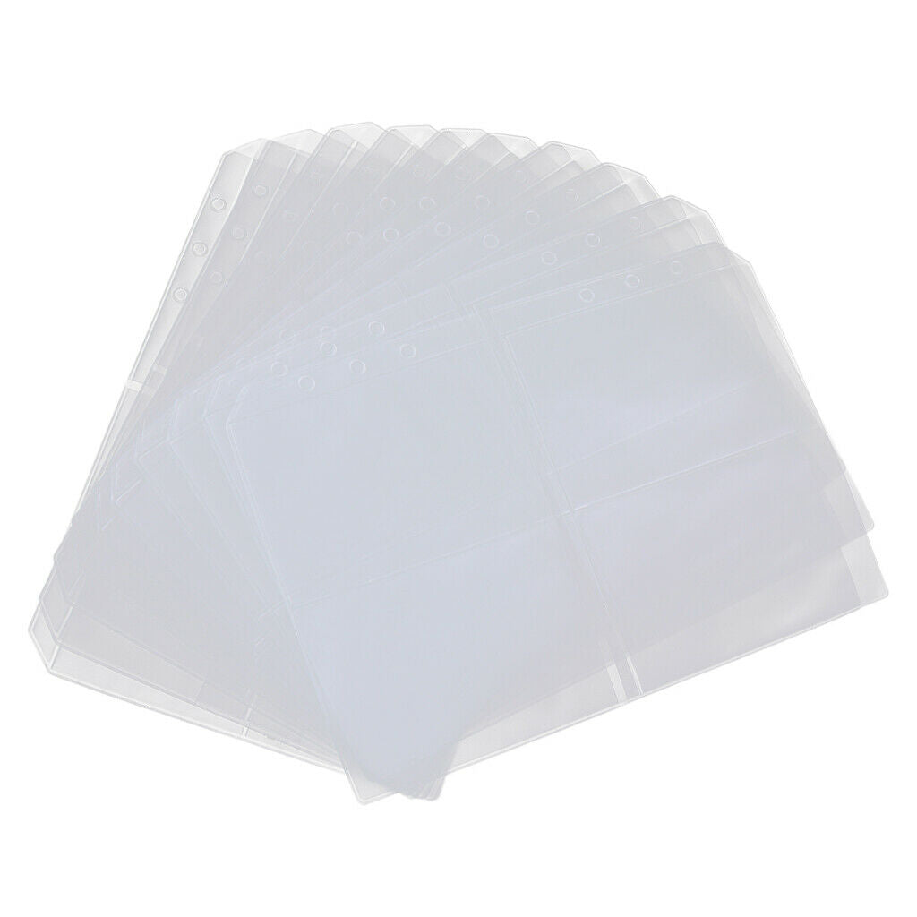20x Binder Pockets Plastic Notebook Refills Cards Organizer for Documents