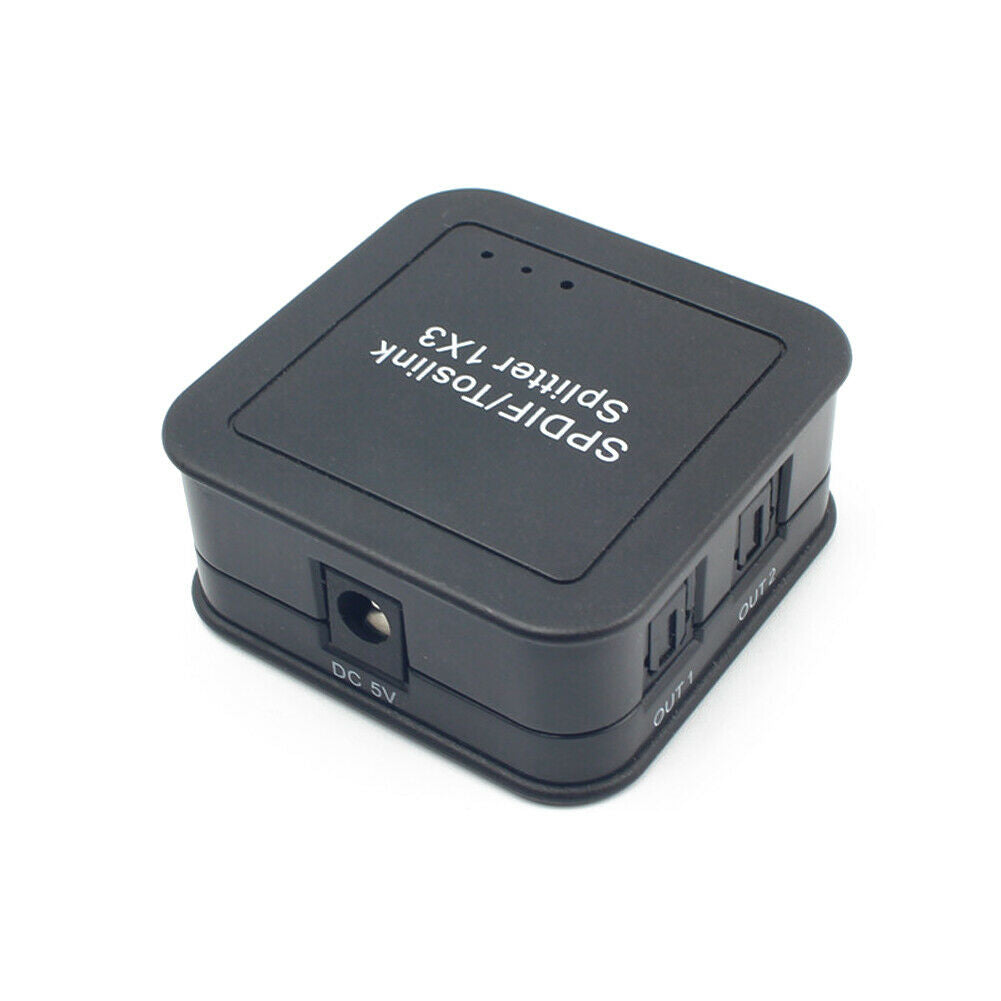 Digital Optical Fiber Distributor 1 in 3 SPDIF Audio Video Cable Splitter US HN