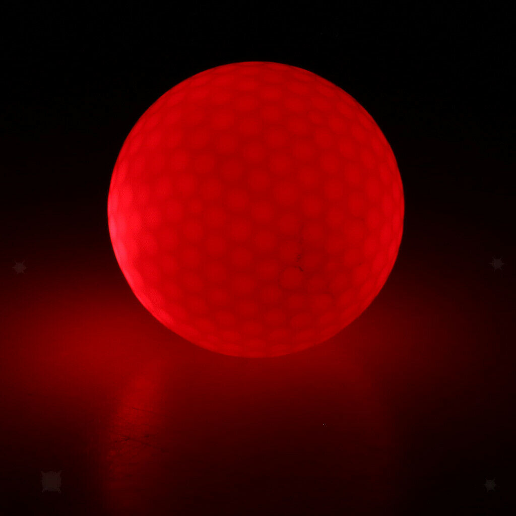 3Pcs Red LED Light Up Night Golf Balls Tournament Balls Official Size