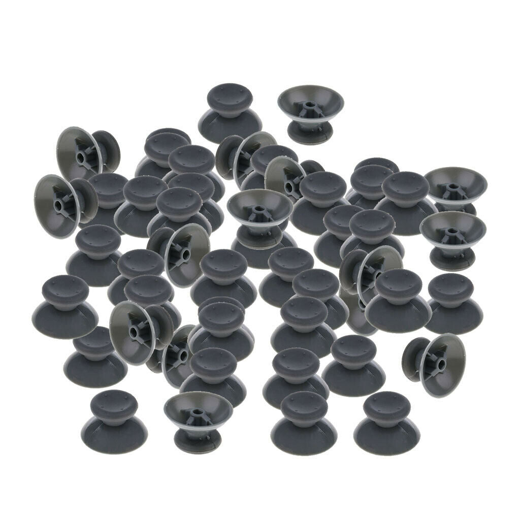 50Pcs Grey Thumbstick for   Controller Analogue Button Grip Stick