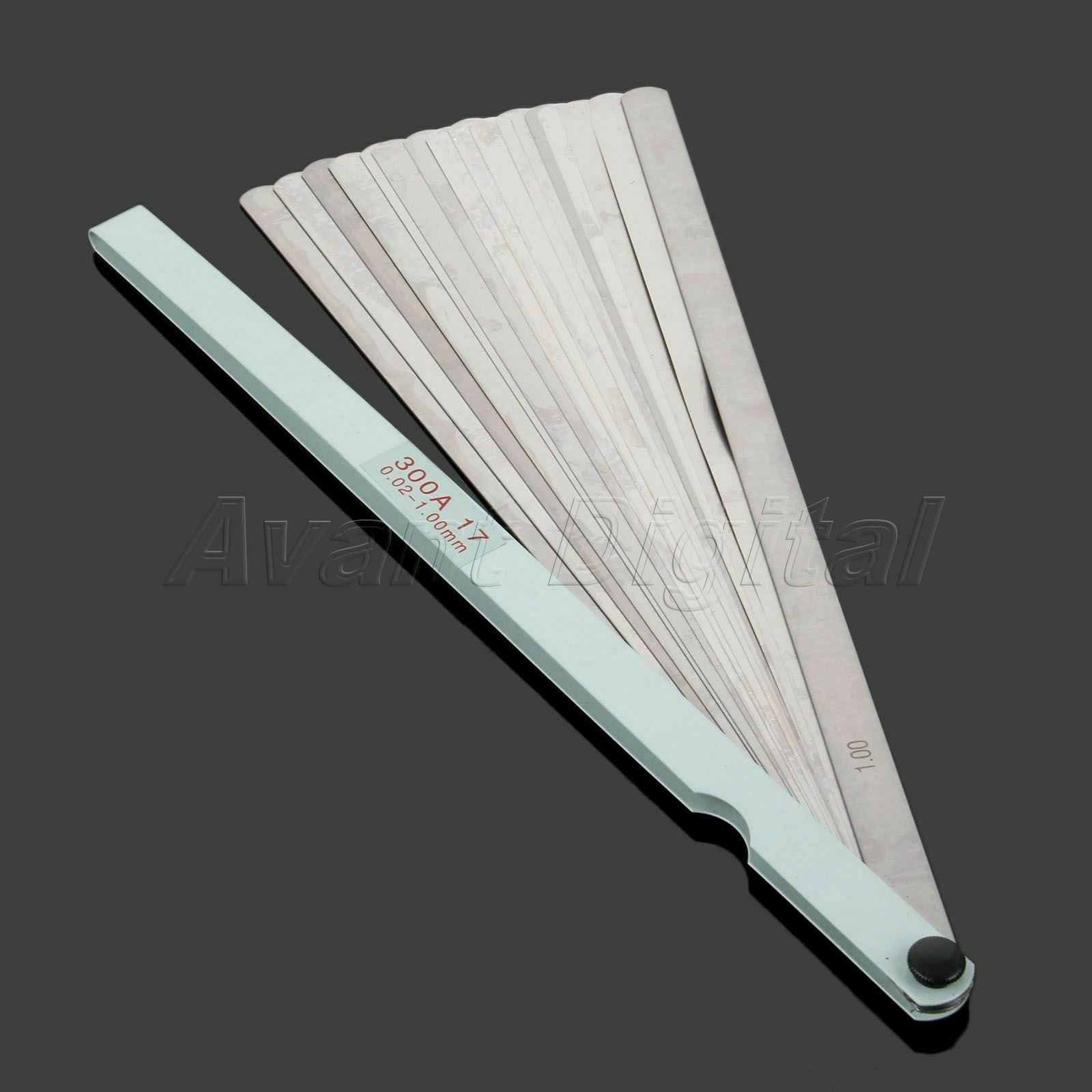 1x 300mm Long Feeler Gauge Carbon Steel 17 Blades Metric Gage Tool For Measuring