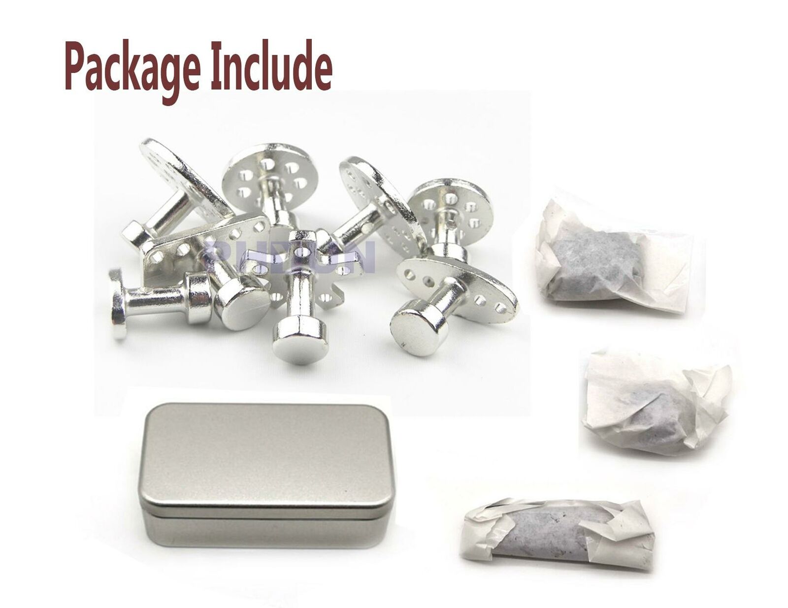 8x Mixed Zinc Alloy Pads Gaskets + 3x Boxed Cold Glue Kit For Car Dent Repair