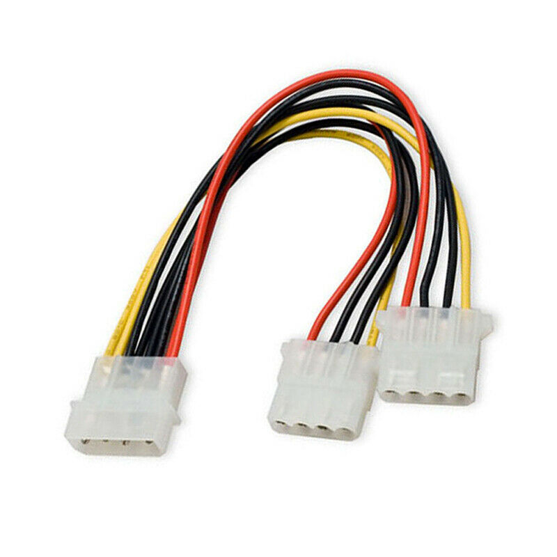 2x 4Pin ATX Molex 1 Male to 2 Female Extension IDE Power Supply Splitter Cabl DD