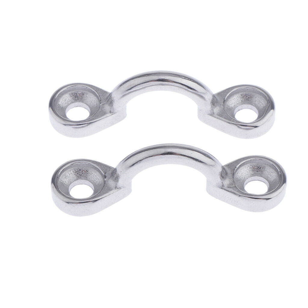 2pcs Stainless Steel Marine C Type Pad Eye Straps Accessories with 4 Screws