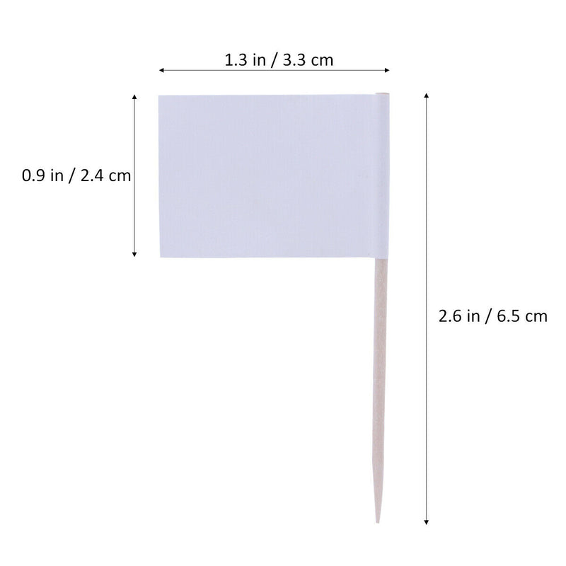 100Pcs Blank Toothpick Flags MINI Cocktail Cupcake Sticks Toppers Party Supplies