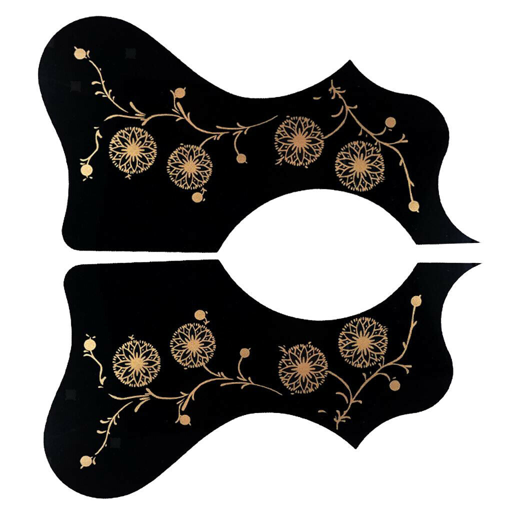 2x Acoustic Guitar Pickguard Anti-scratch Folk Guitar Parts Left/Right Black