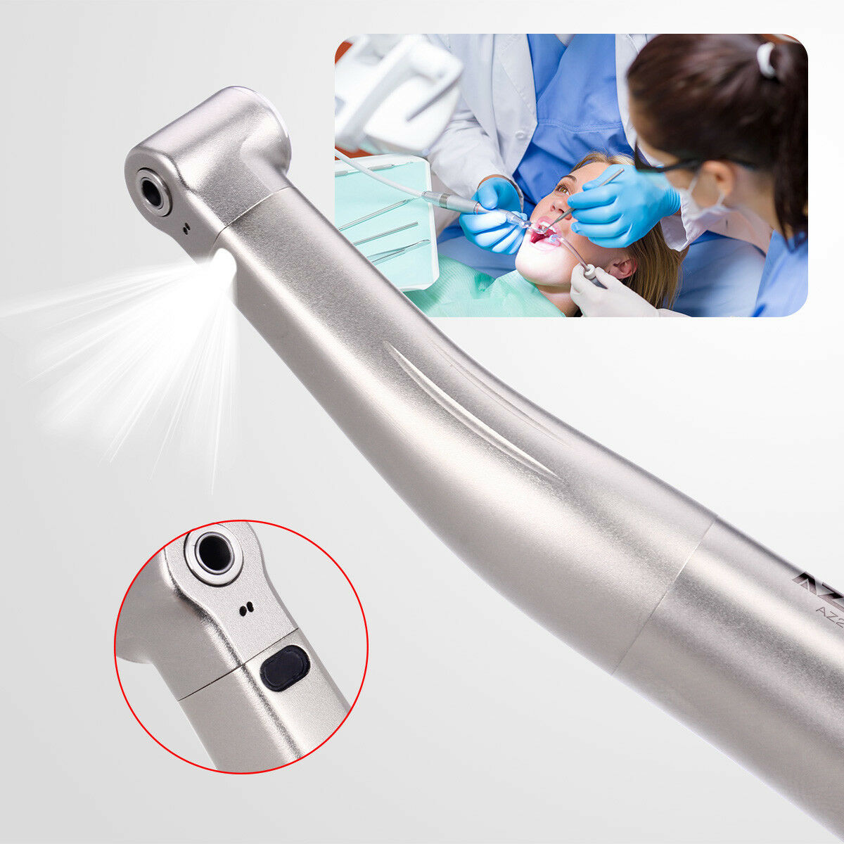 3X NSK Style Dental 1:1 LED Fiber Optic Contra Angle Handpiece Internal Spray
