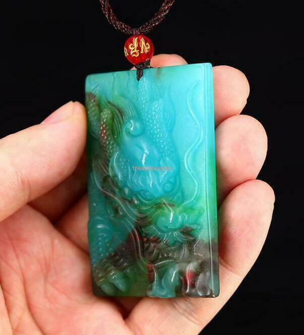 Jade Dragon Pendant Jade Natural Gift Carved Jewelry Amulet Necklace