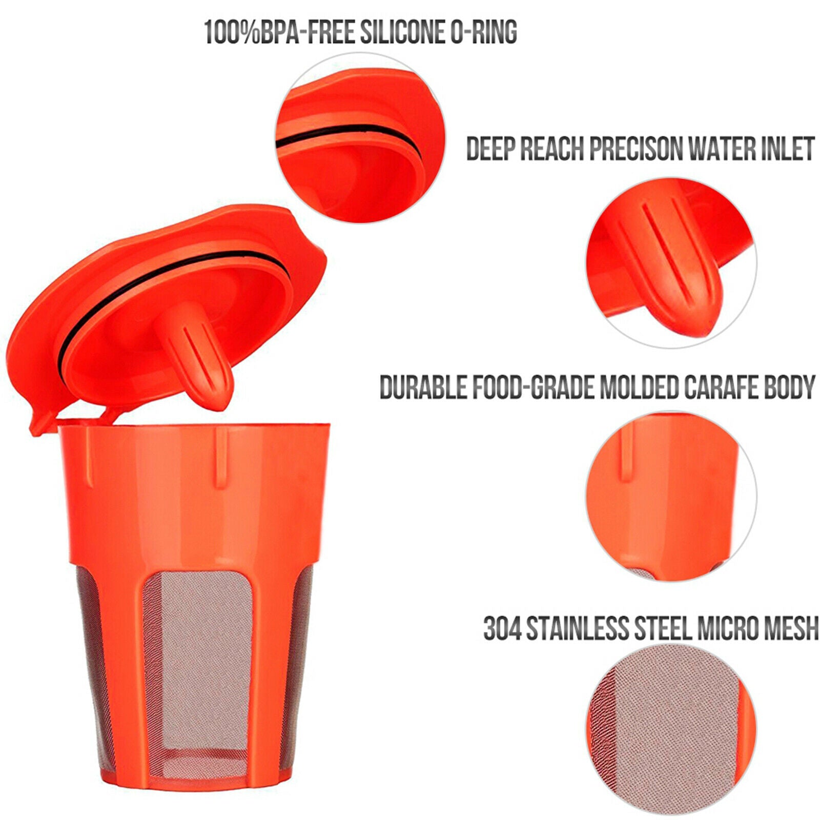 2x Coffee Reusable K Cups Refillable for Cafe Bar for K500 K400 K300 K200