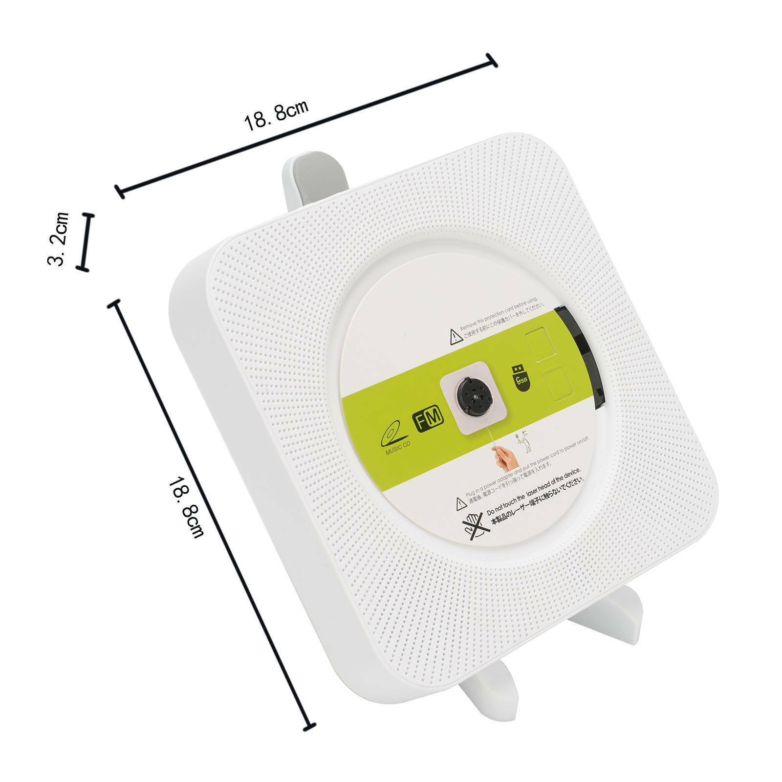 Wall-mounted Portable CD player with Built-in Bluetooth Hi-Fi Speakers RC