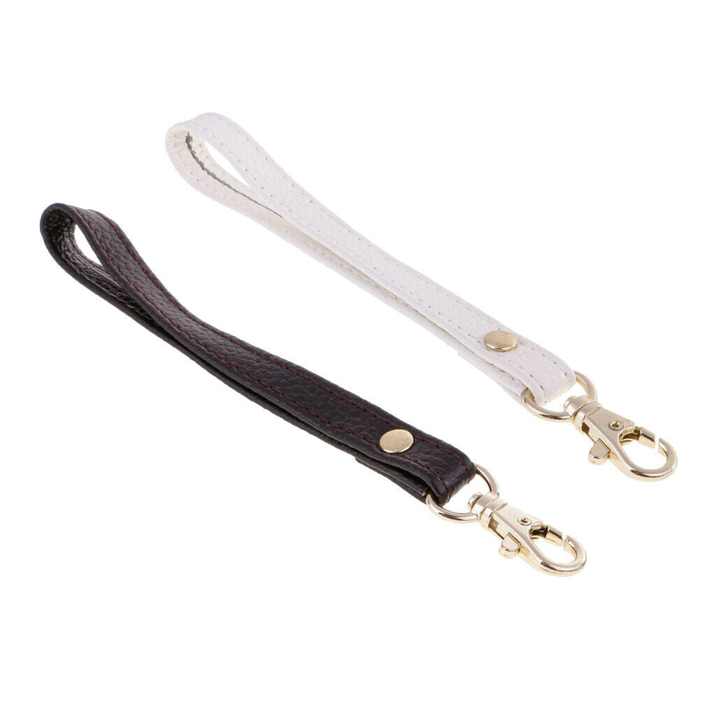 2 Packs Short Leather Wrist Bag Hand Strap Clutch Handbag Handle Replacement