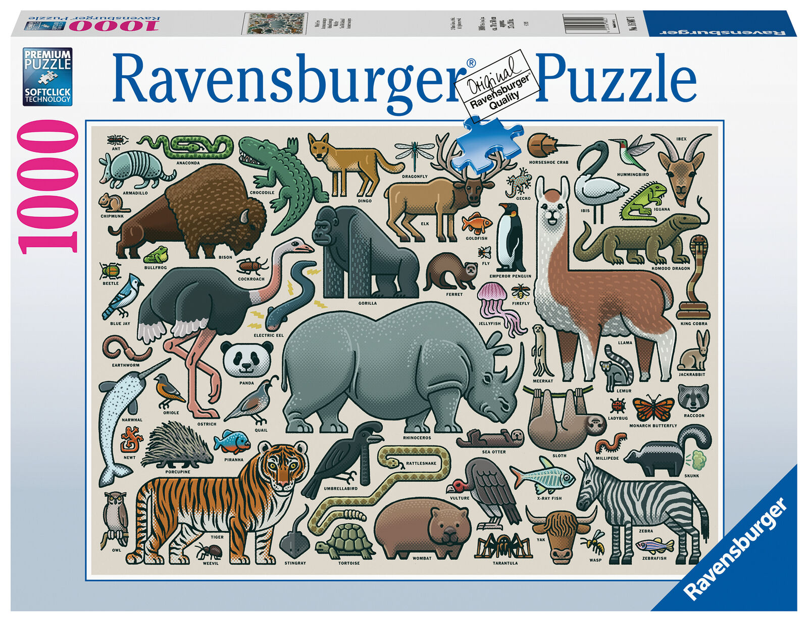 16807 Ravensburger You Wild Animal Jigsaw Puzzle 1000 Pieces Age 12 Years+