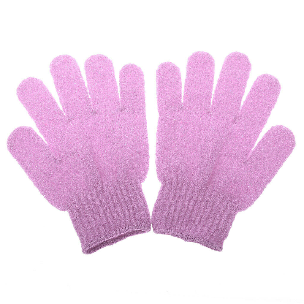 1 Pair Exfoliating Bath Glove Shower Skin Care Scrubber Massage Clean Pink