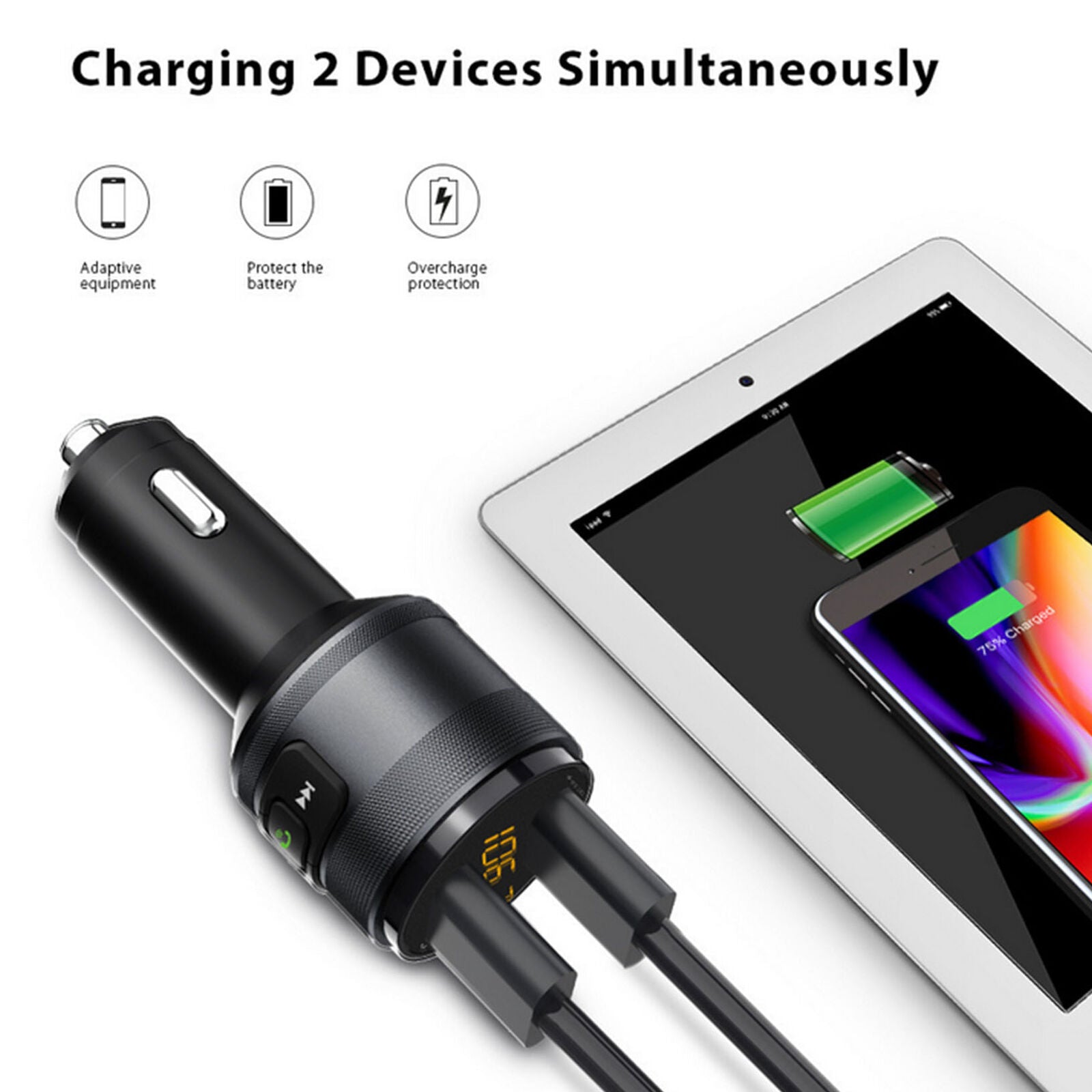 Bluetooth FM Transmitter for Car QC3.0 Wireless Bluetooth Adapter kit New