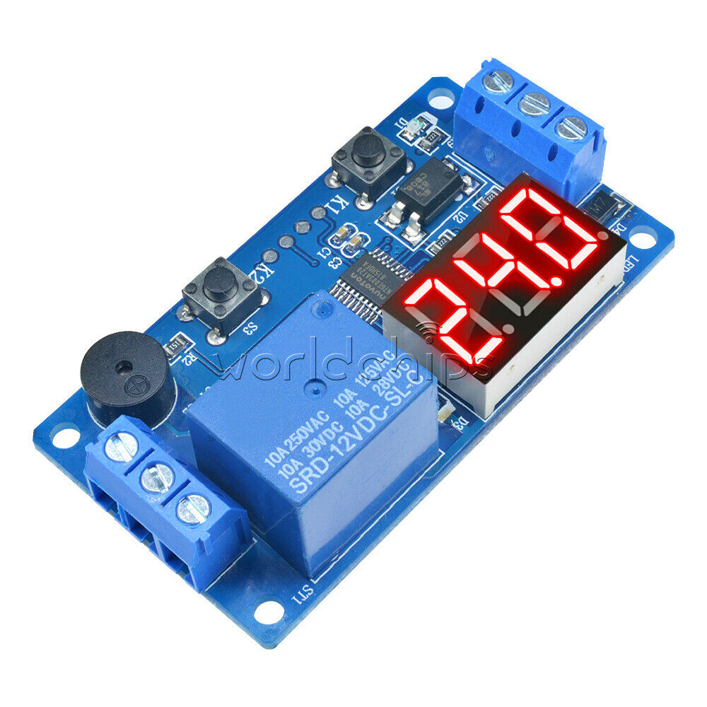 12V Display LED Timer Relay Programmable Board Delay Switch Module Car Buzzer