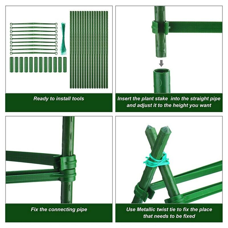 Garden Stakes Plant Support Plastic Coated Steel Plant Stake 15.7 Inch PlantU6Z1