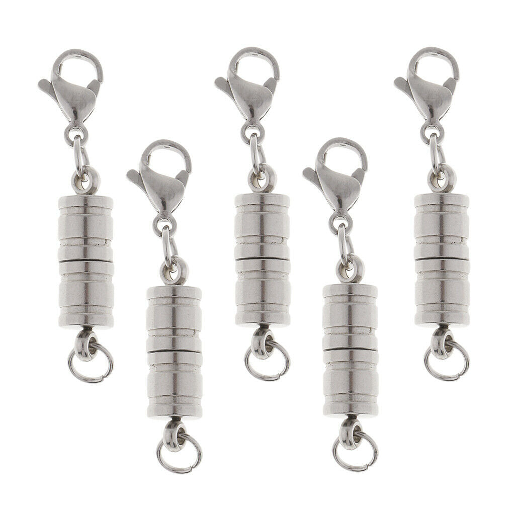 5 Sets  Lobster Clasp Barrel Connectors Jewelry DIY Bracelets 3.5cm