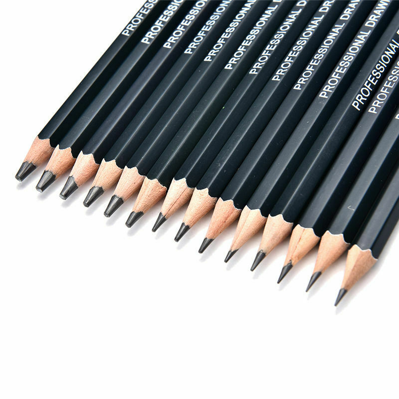 Set Of 14 Sketch Art Drawing Pencil Sketching Oil Base Artist Sketch Soft Yd