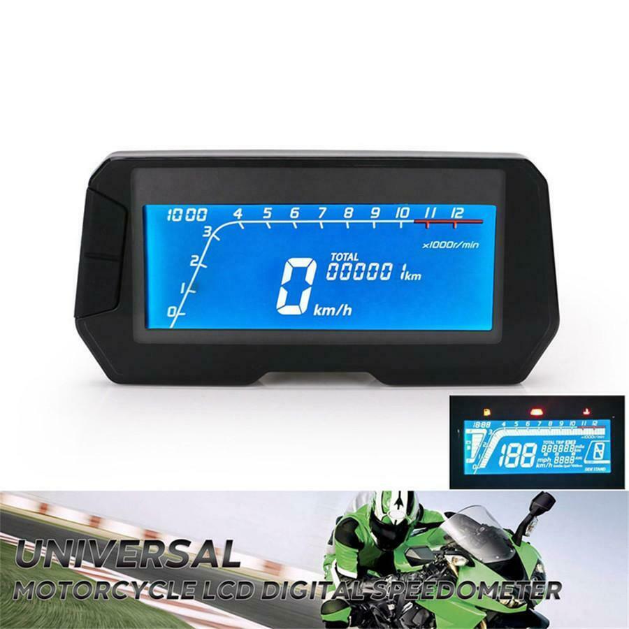 12V Motorcycle Digital Speedometer Odometer RPM Speed Fuel Gauge Universal