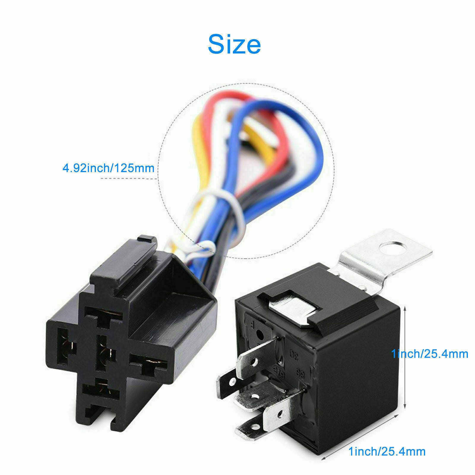5x 40A 12V 5Pin DC Car Automotive SPDT Relay Switch Harness Socket Waterproof