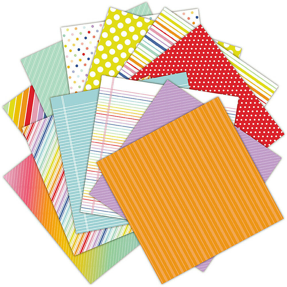 12PCS Rainbow Paper Pad Origami Scrapbooking Card Journal Photo Album Craft DIY