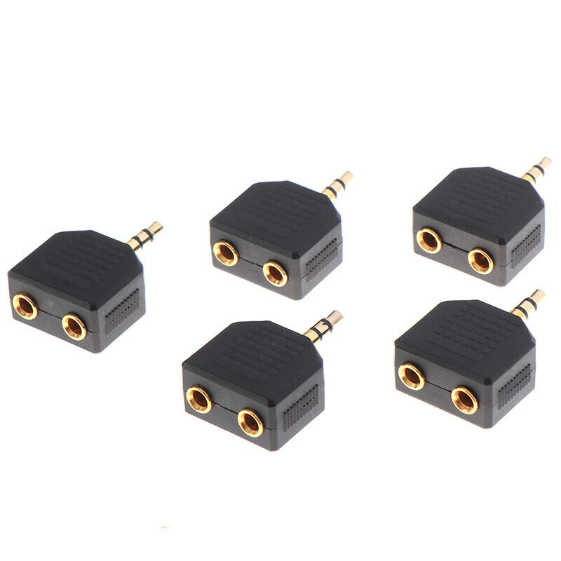 5pcs Audio Jack 2 Way Splitter Plug Two Headphones Cable Headphone Adapt.l8