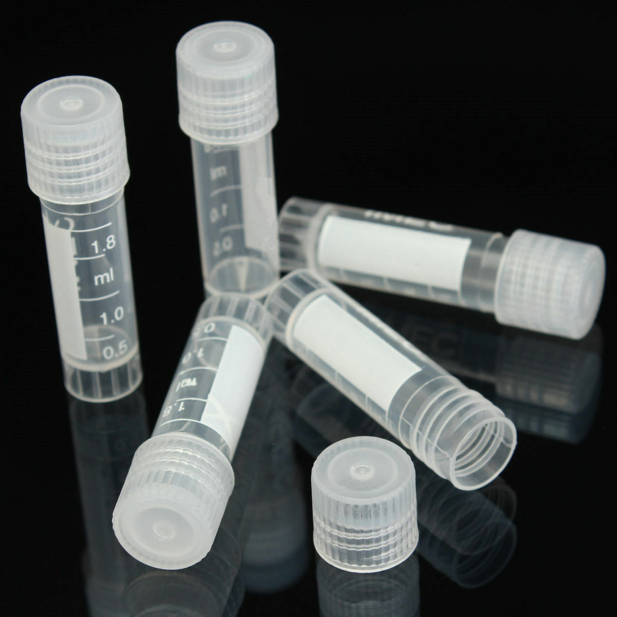 2ml Conical Micro Centrifuge Tubes W/Caps Plastic Chemistry Test Vials 100Pcs