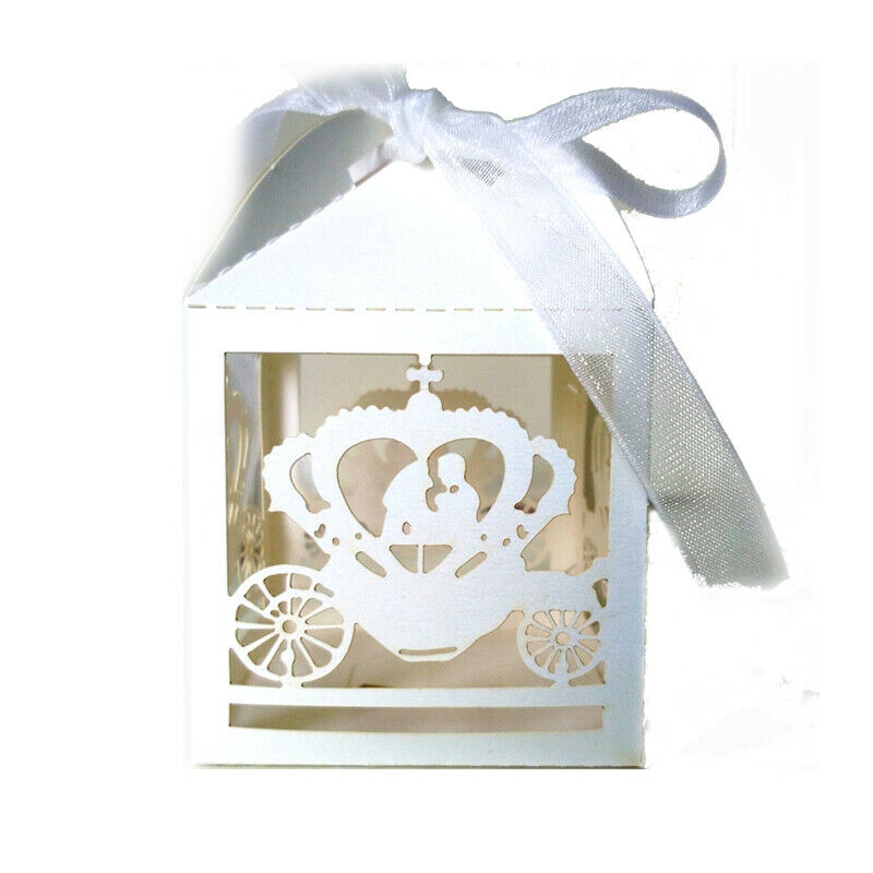 50pcs Bride Groom Bridal Wedding Party Favor Gift Ribbons Candy Boxes Bags