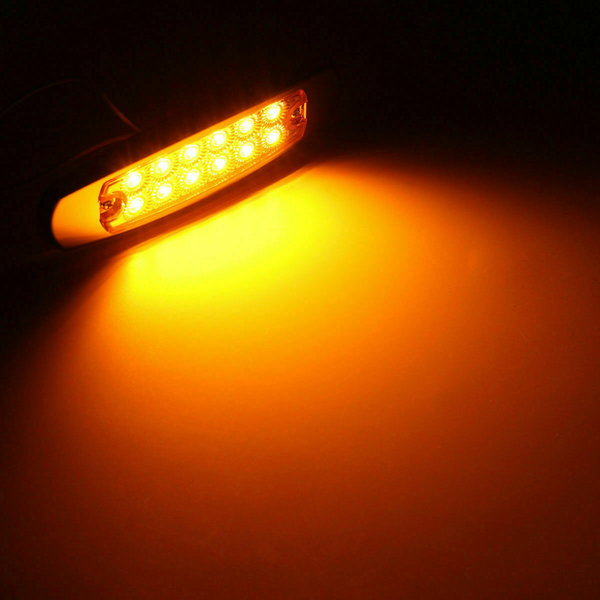 20pcs Amber Side Marker Lights Clearance 12 LED Truck Trailer For Peterbilt 12V