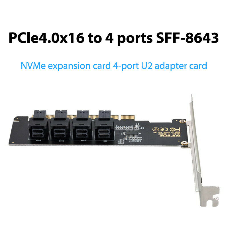 Full-height bezel PCIe 3.0 4.0 to 4 SFF-8643 disk array card VROC adapter c DF