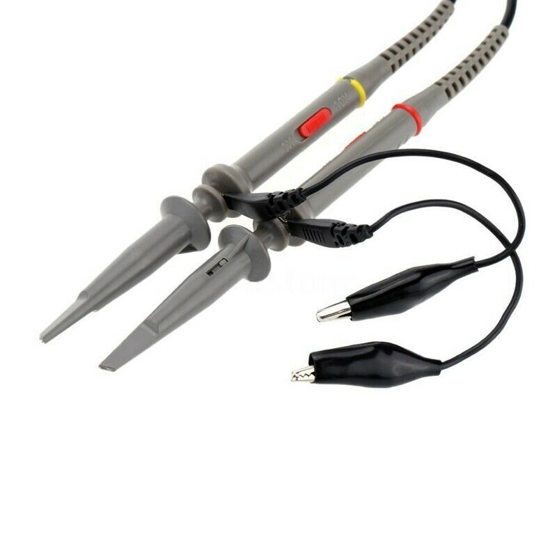 2pcs P6100 Precision Oscilloscope Probe 14cm 1X 10X 100MHz Test Probe D4B5B5