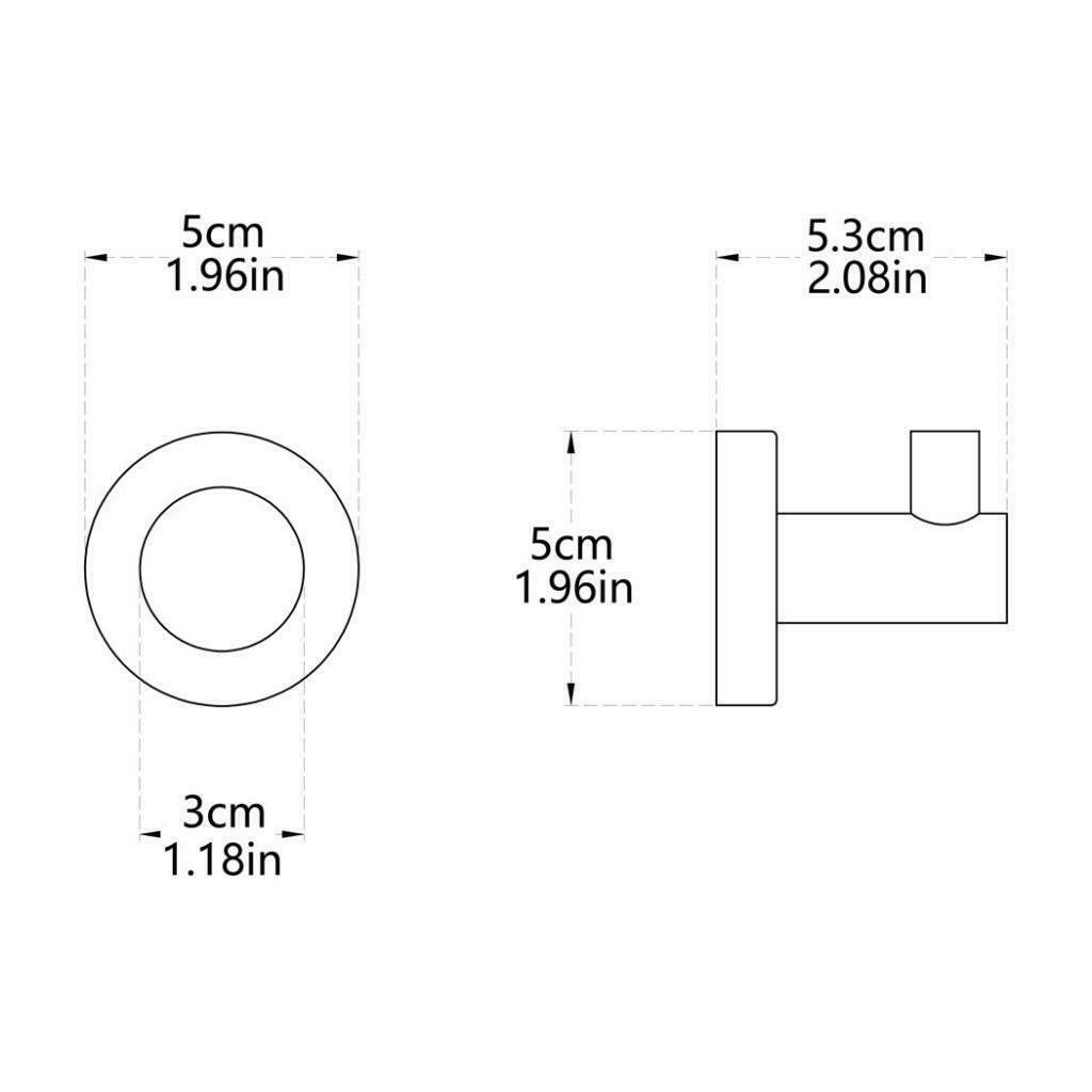 2 Pieces Bathroom Towel Hook Home Hotel Wall Mounted Coat Hat Jacket Hanger