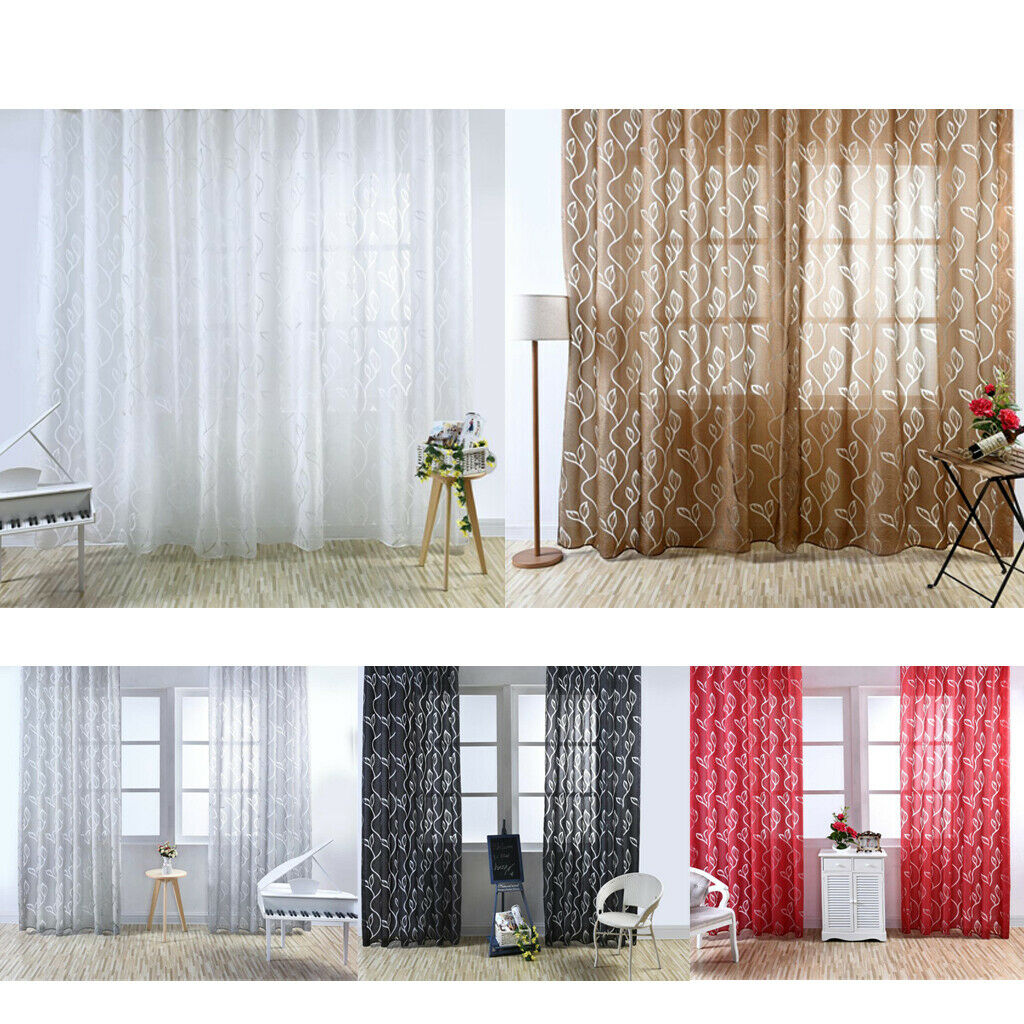 100x270cm Hanging Curtain Window Drape Curtain Voile Tulle Curtain New Gray