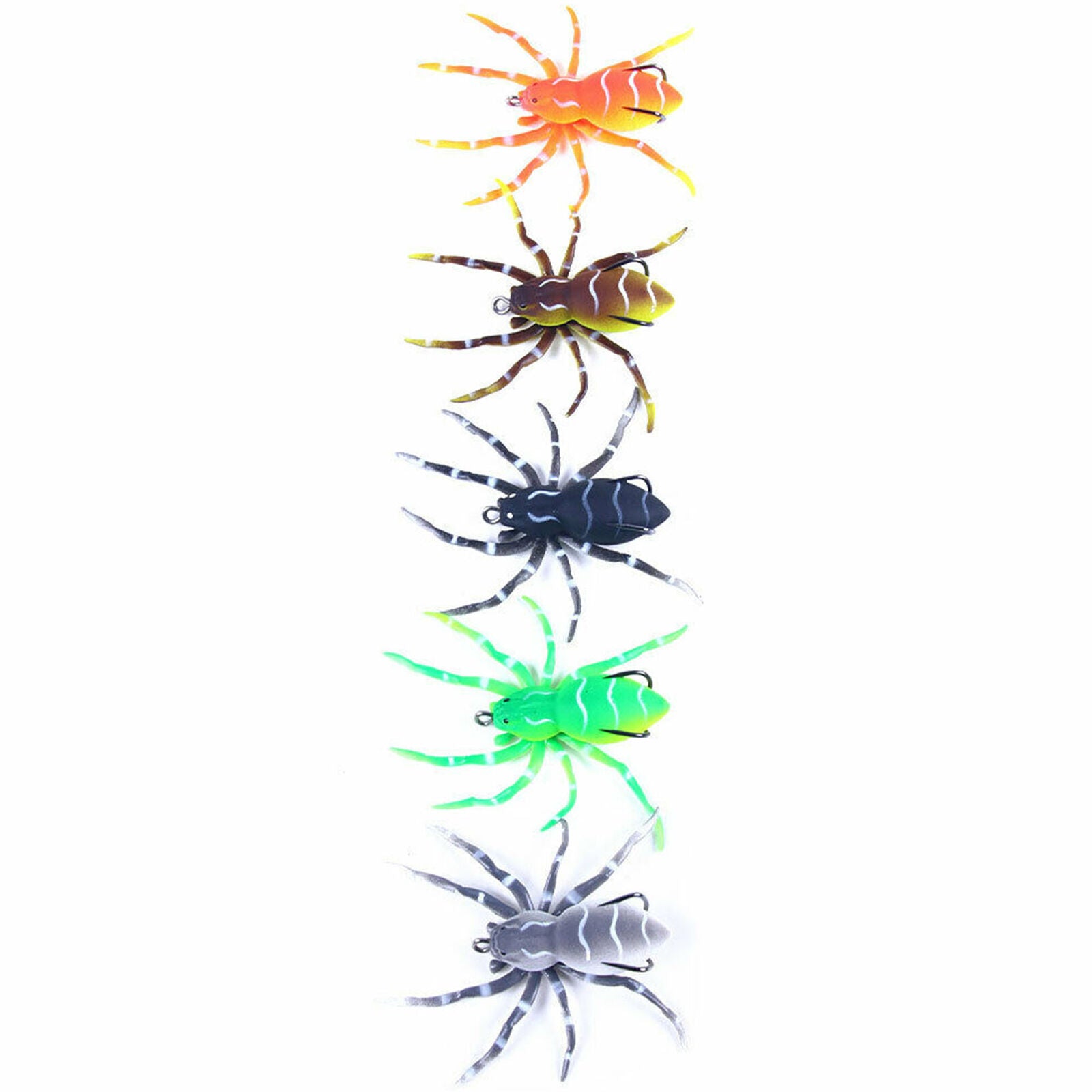 5PCS/Pack Phantom Spider 8cm/7g Topwater Bait Soft Rubber Fishing Lure Tackle