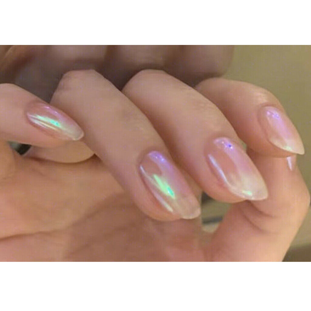 Set of 6 Acrylic Nail Art Tips Mermaid Dust Powder Colorful Decor Crafts