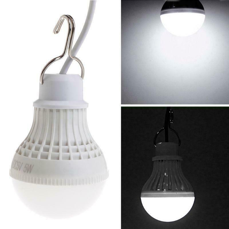 5W 10 LED Energy Saving USB Bulb Light Camping Home Night Lamp Hook Switch