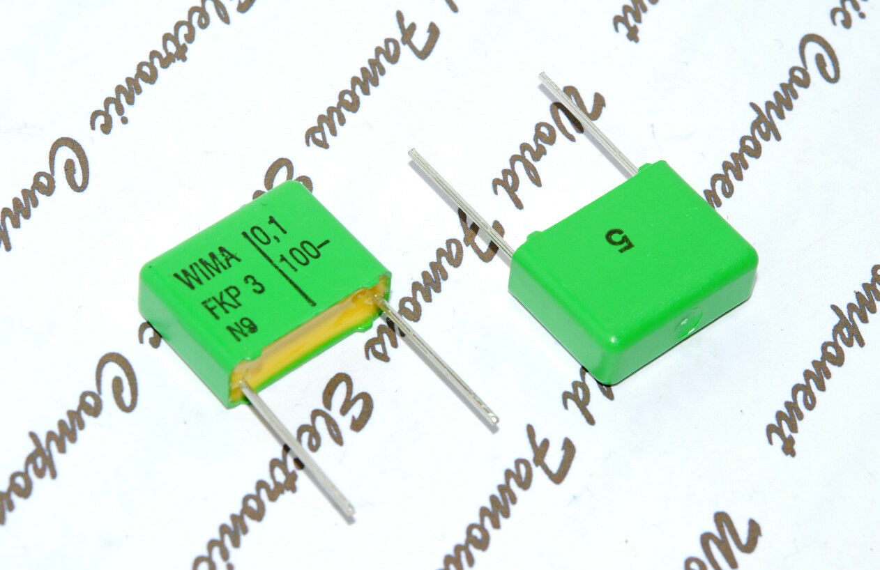 2pcs- WIMA FKP3 0.1uF ( 0,1µF 100nF ) 100V 5% pitch:15mm Polypropylene Capacitor