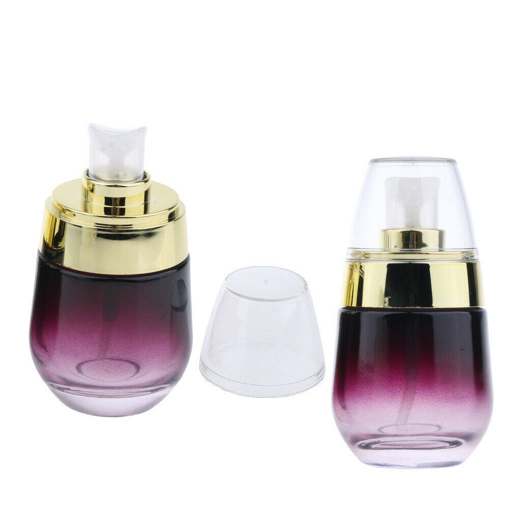 6pcs Reusable Cosmetic Glass Empty Pump Lotion Spray Bottle 30ml Container