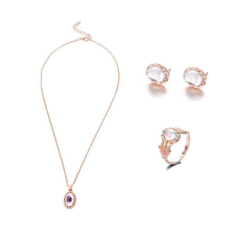 1 Set Women Jewelry Earrings Ring Necklace Pendant Stone For Gifts Wedding Party